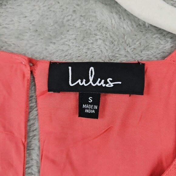 Lulus Dress Womens S Coral Embroidered Flowers Sleeveless A-Line Mini Sundress - Picture 2 of 8